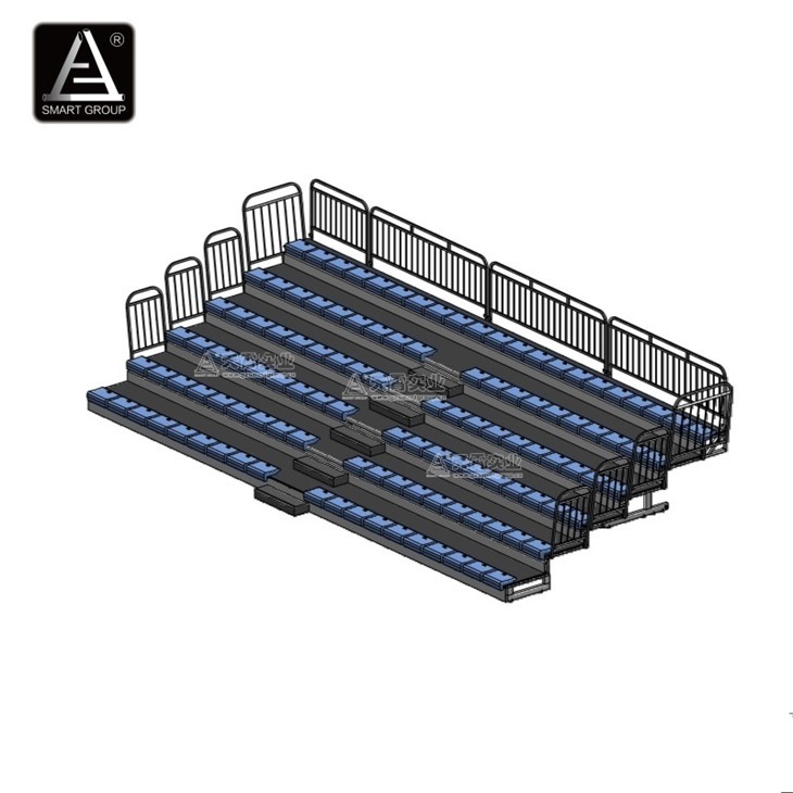 Indoor Gym Telescopic Grandstand Seating Retractable Bleachers
